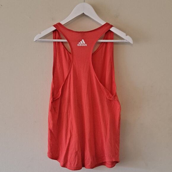 Adidas Peach / Orange Graphic Scoop Neck Racerback Muscle Tee / Top - M - Picture 4 of 10